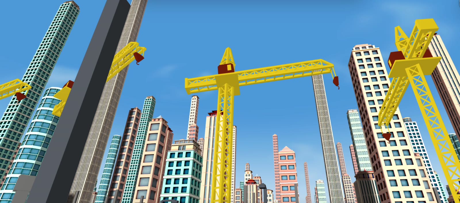 Construction cranes mark deals in progress