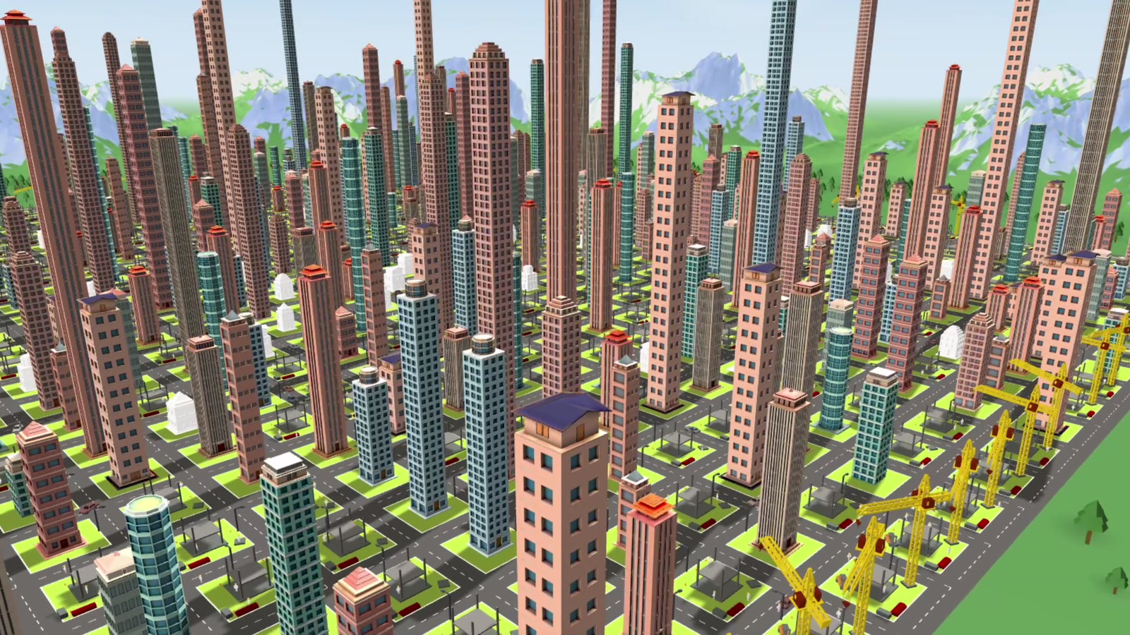 A Metafor city seen up close: every tower is a customer